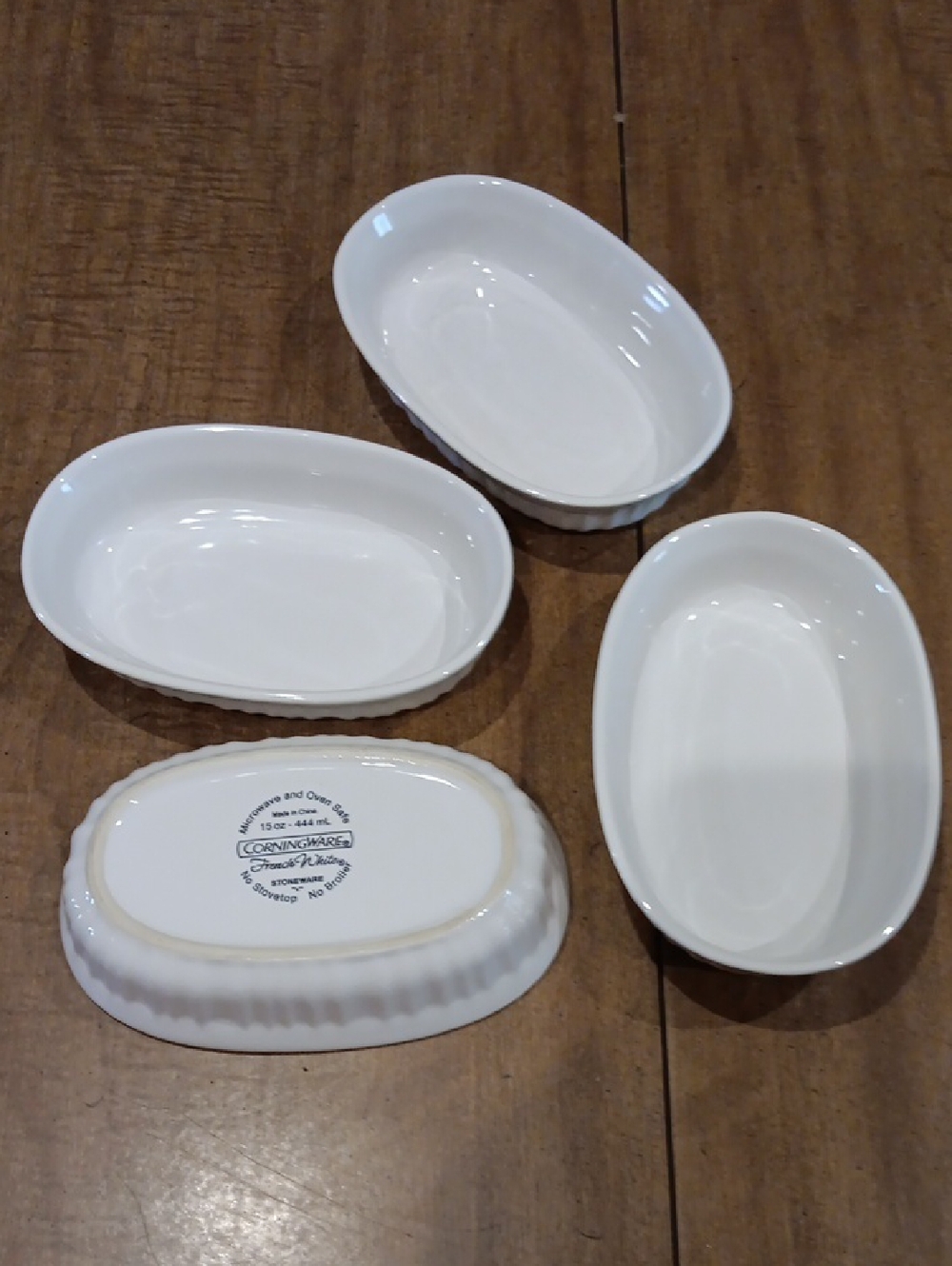 Corningware White Oval Ceramic Ramekins - Set of 4